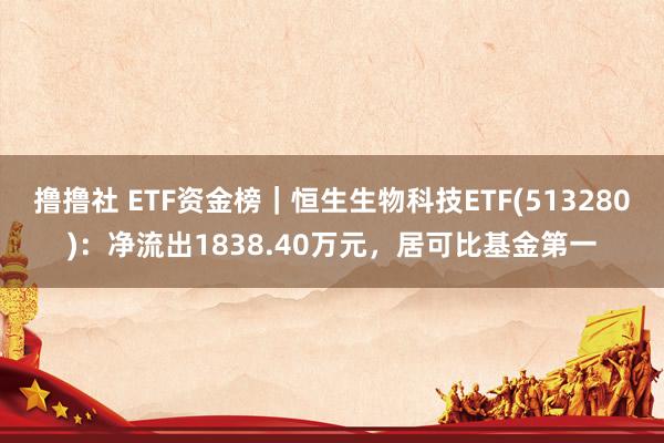 撸撸社 ETF资金榜｜恒生生物科技ETF(513280)：净流出1838.40万元，居可比基金第一